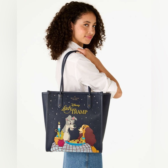 ♠️kate spade X Disney Lady and the Tramp NS North South Ella Tote, Blue NWT - Picture 15 of 15